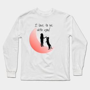 KITTY CAT, I LOVE TO BE WITH YOU. Moon Kitten Long Sleeve T-Shirt